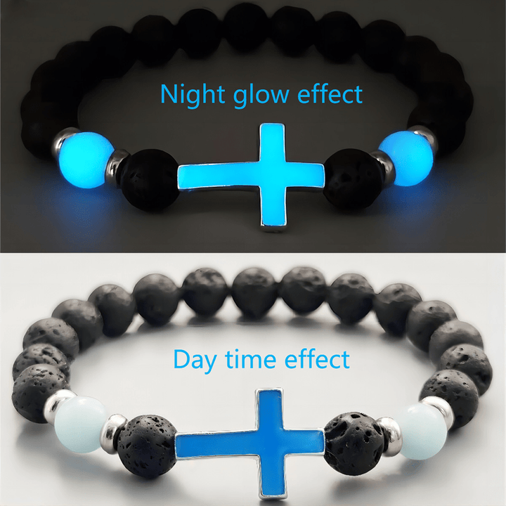 Christianartworkshop Glow in the Dark  Cross Bracelet