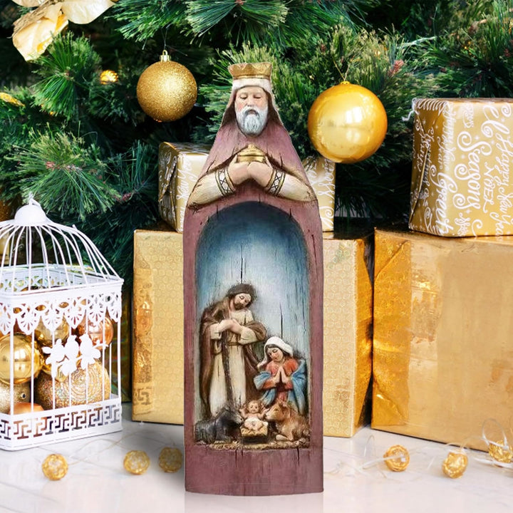 Christian Art Realistic Style Resin Stereoscopic Colorful Nativity Desktop Decorations Ornament