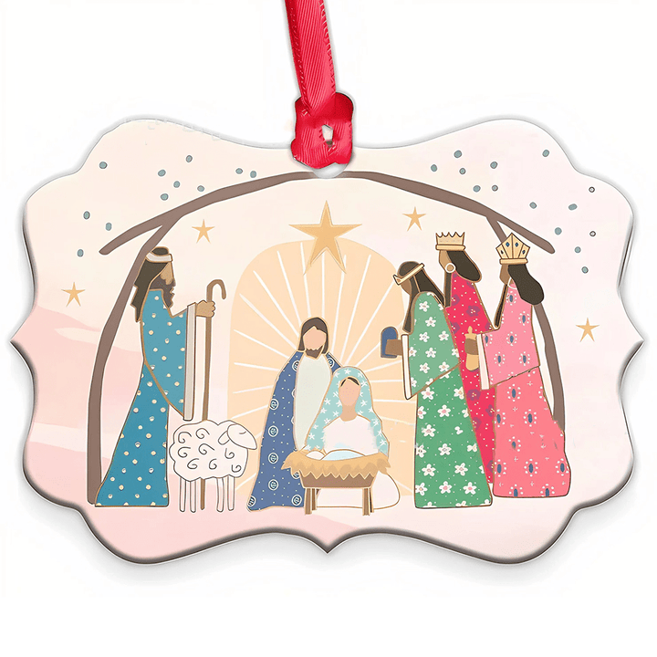 Discount Today: 7 Acrylic Signs Nativity Christmas Ornaments