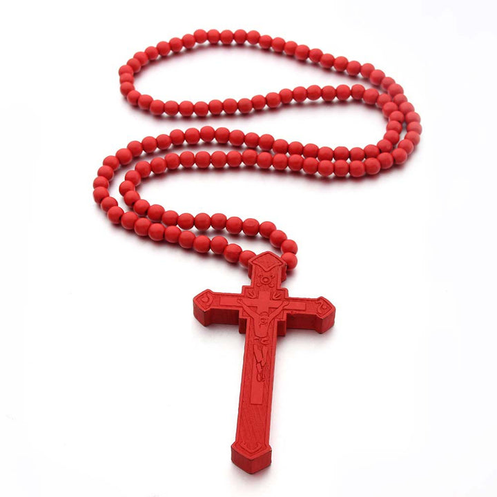 Christianartworkshop Jesus Cross Wooden Necklace