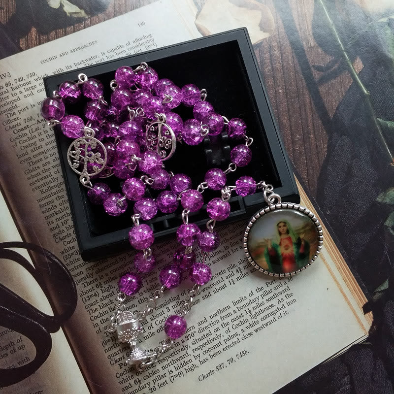 Discount Today: Immaculate Heart of Mary Purple Rosary