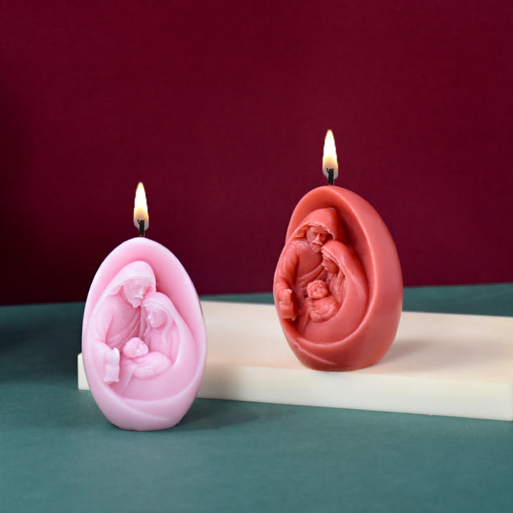 Handmade 3D Figurine Silicone Mould DIY Holy Family Candle Mold