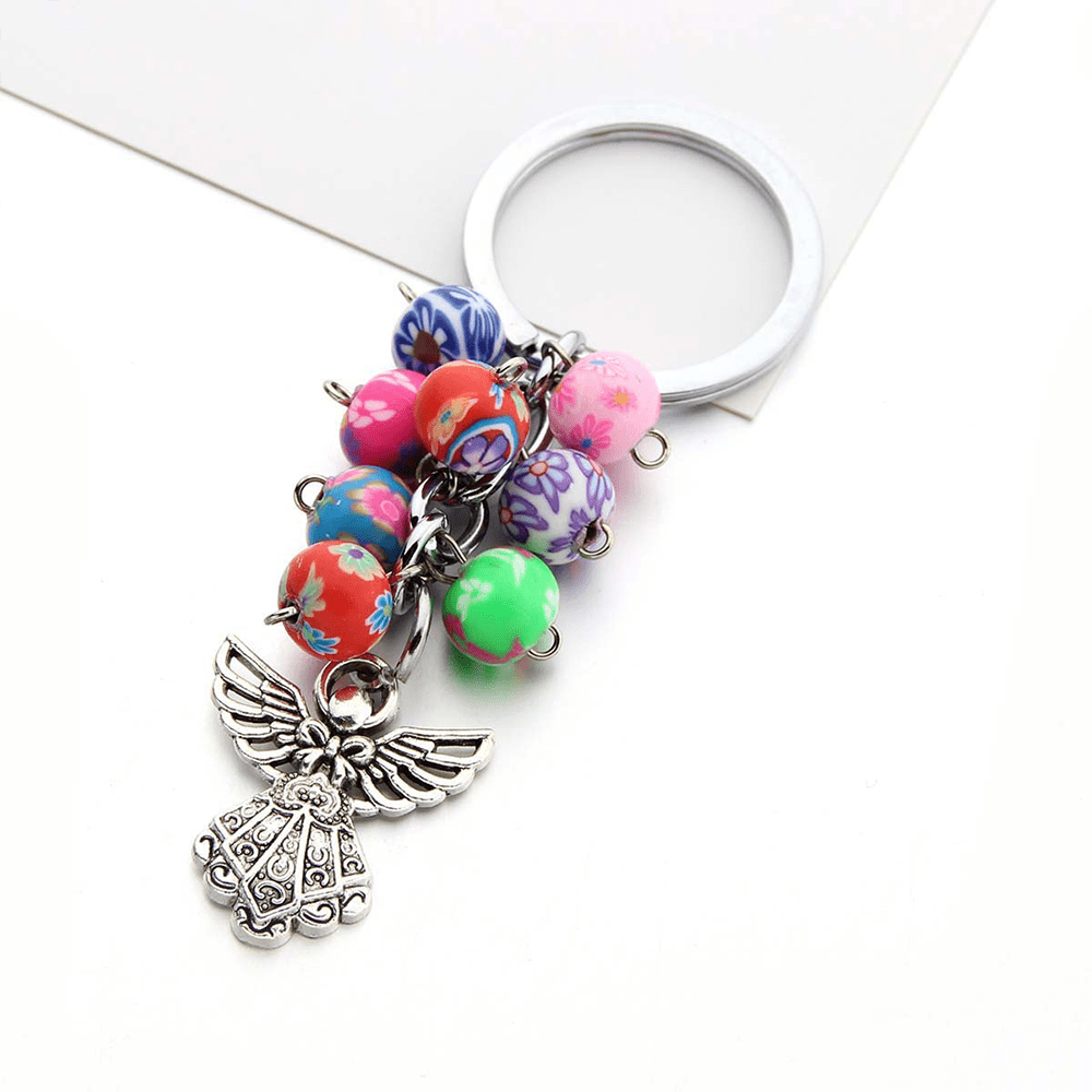 4pcs/Set Multi-material Angel Pendant Keychain