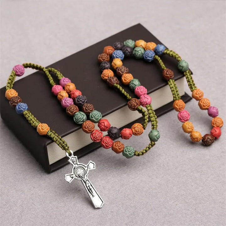 FREE Today: Multicolor Catholic Prayer Rose Beads Rosary