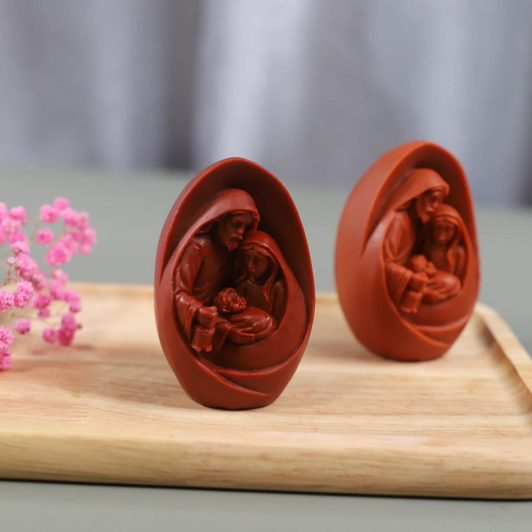 Handmade 3D Figurine Silicone Mould DIY Holy Family Candle Mold