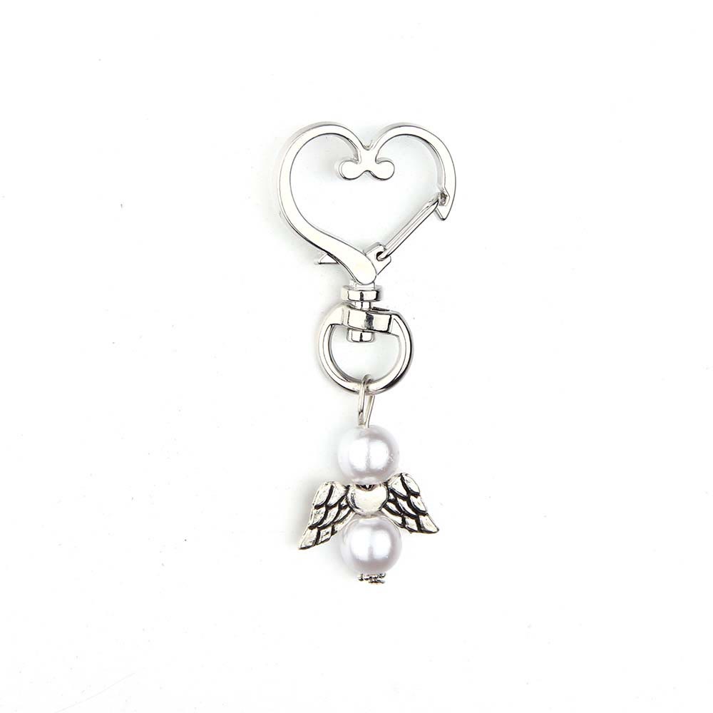 6pcs/Set Angel Wing Pendant Heart Keychain