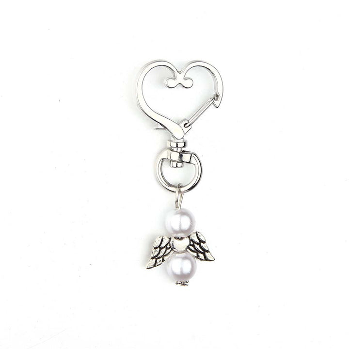 Christianartworkshop 6pcs/Set Angel Wing Pendant Heart Keychain