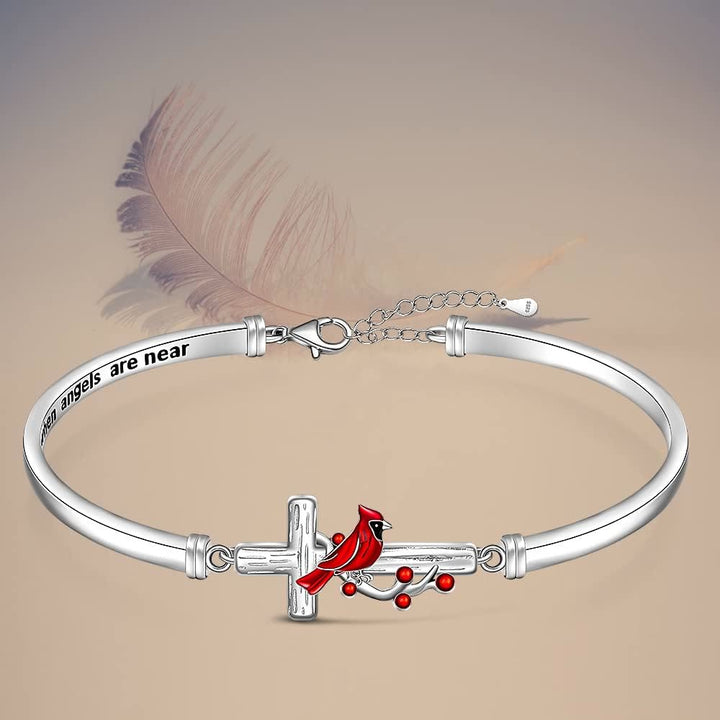 Cross Cardinal Adjustable Red Bird Bracelet