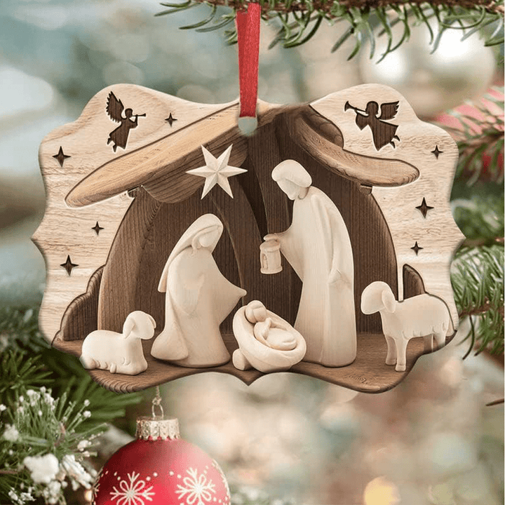 Discount Today: 7 Acrylic Signs Nativity Christmas Ornaments