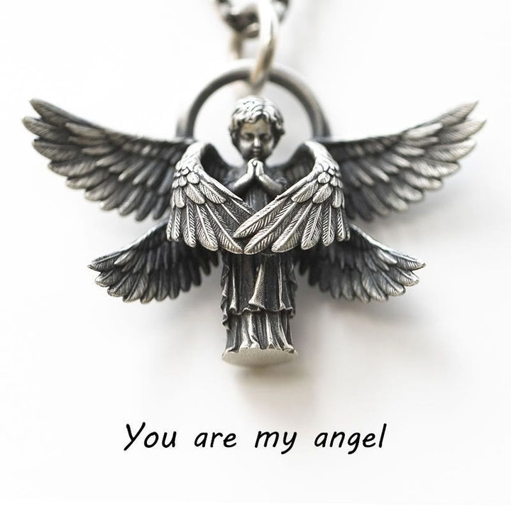 Praying Angel Wing Pendant Good Luck Necklace