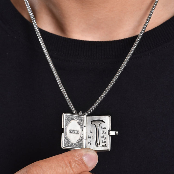 Bible with the Removable Rock Hammer Necklace