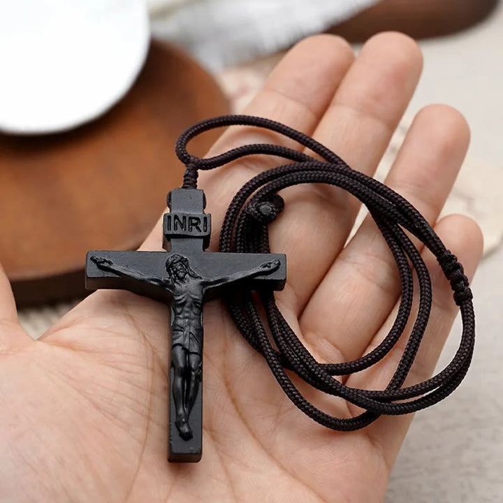 Discount Today: Jesus Crucifix Wooden Necklace