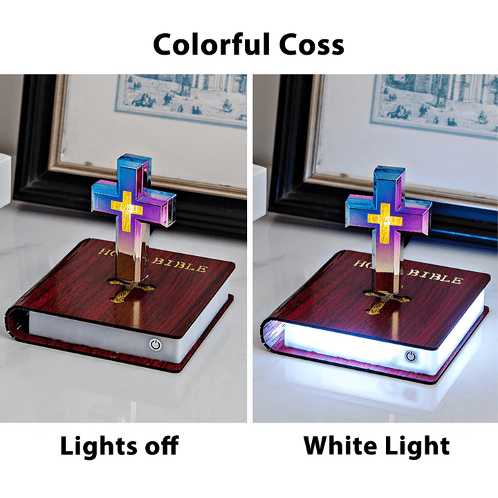 Book-base Magnetic Levitation Cross Ornament