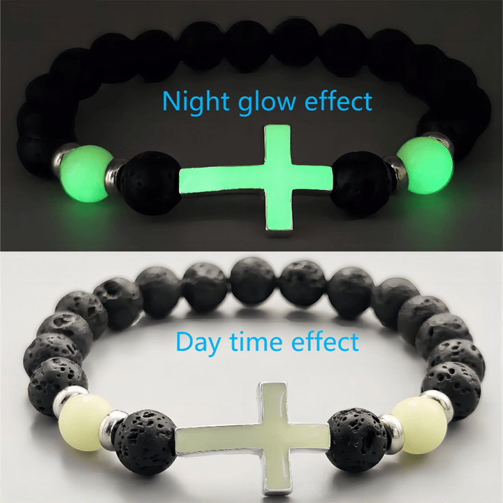 Christianartworkshop Glow in the Dark  Cross Bracelet