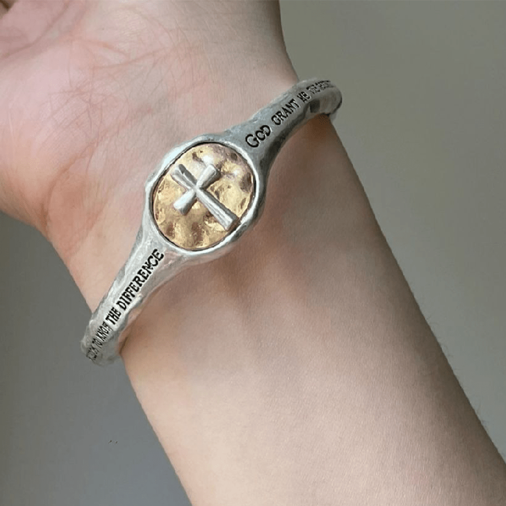 God's Gift Vintage Prayer Engraved Cross Bracelet