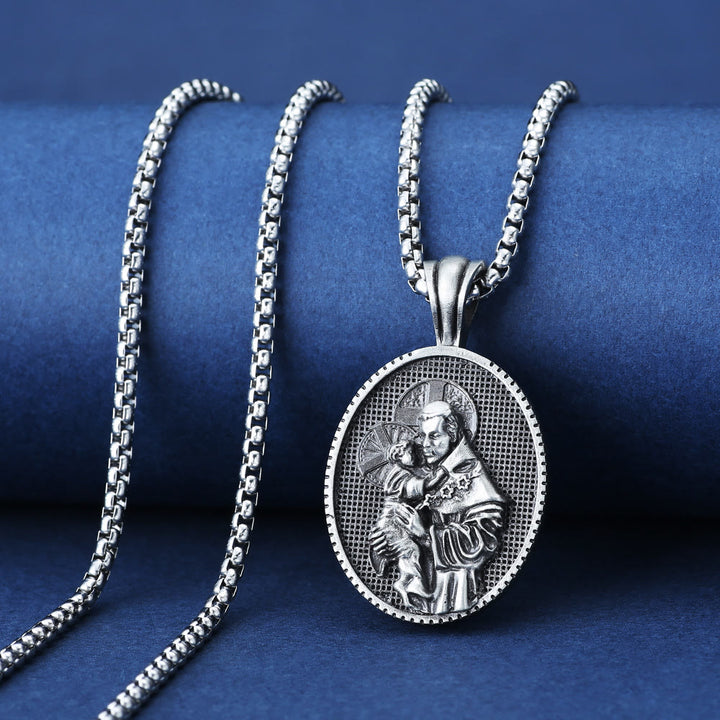 Christianartworkshopthe St. Anthony and the Child Jesus Pendant Necklace