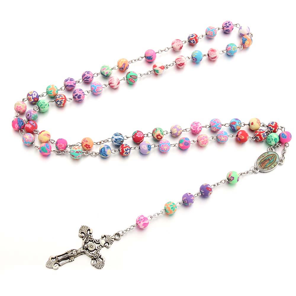 Christian Cross Catholic Multi Coloured Rosary