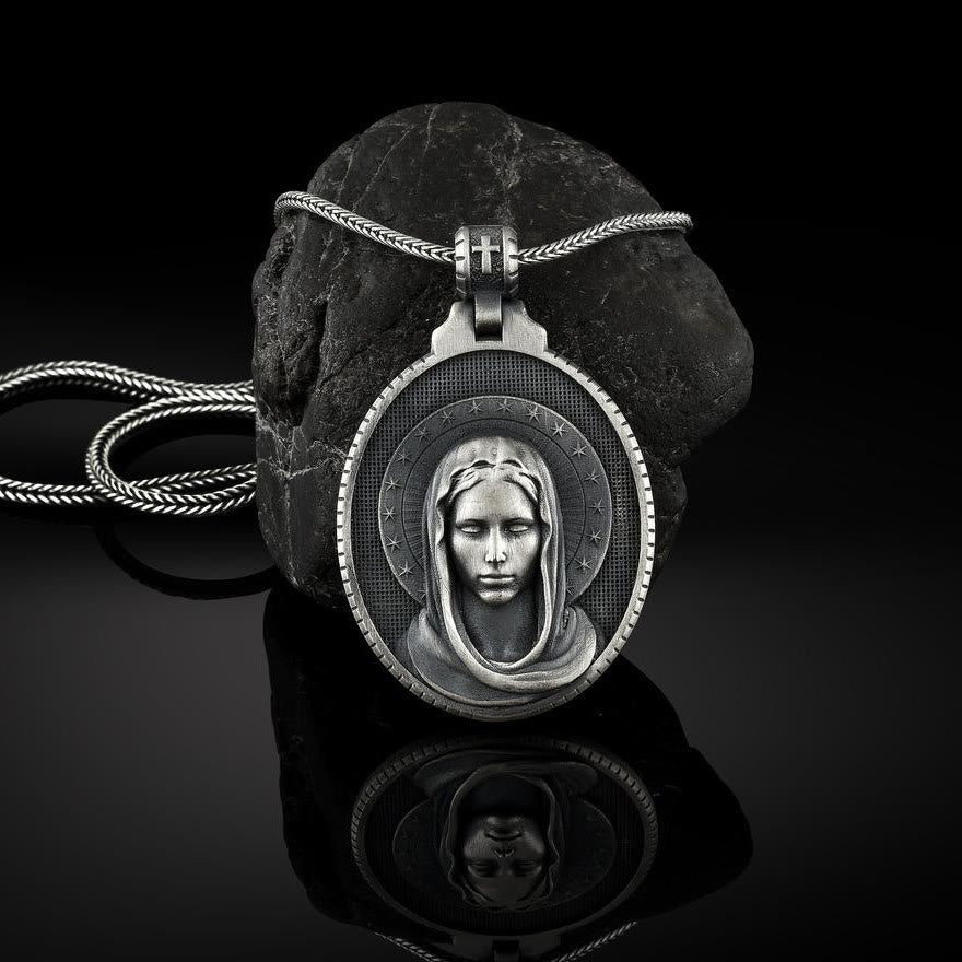 Christianartworkshop Assumption of the Virgin Mary Stainless Steel Necklace