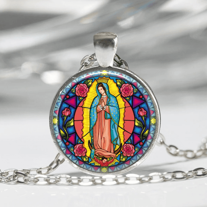 Santa Maria Our Lady Religious Glass Jewelry Set