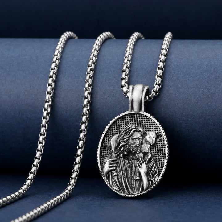 Christianartworkshopthe The Good Shepherd Jesus Pendant Necklace