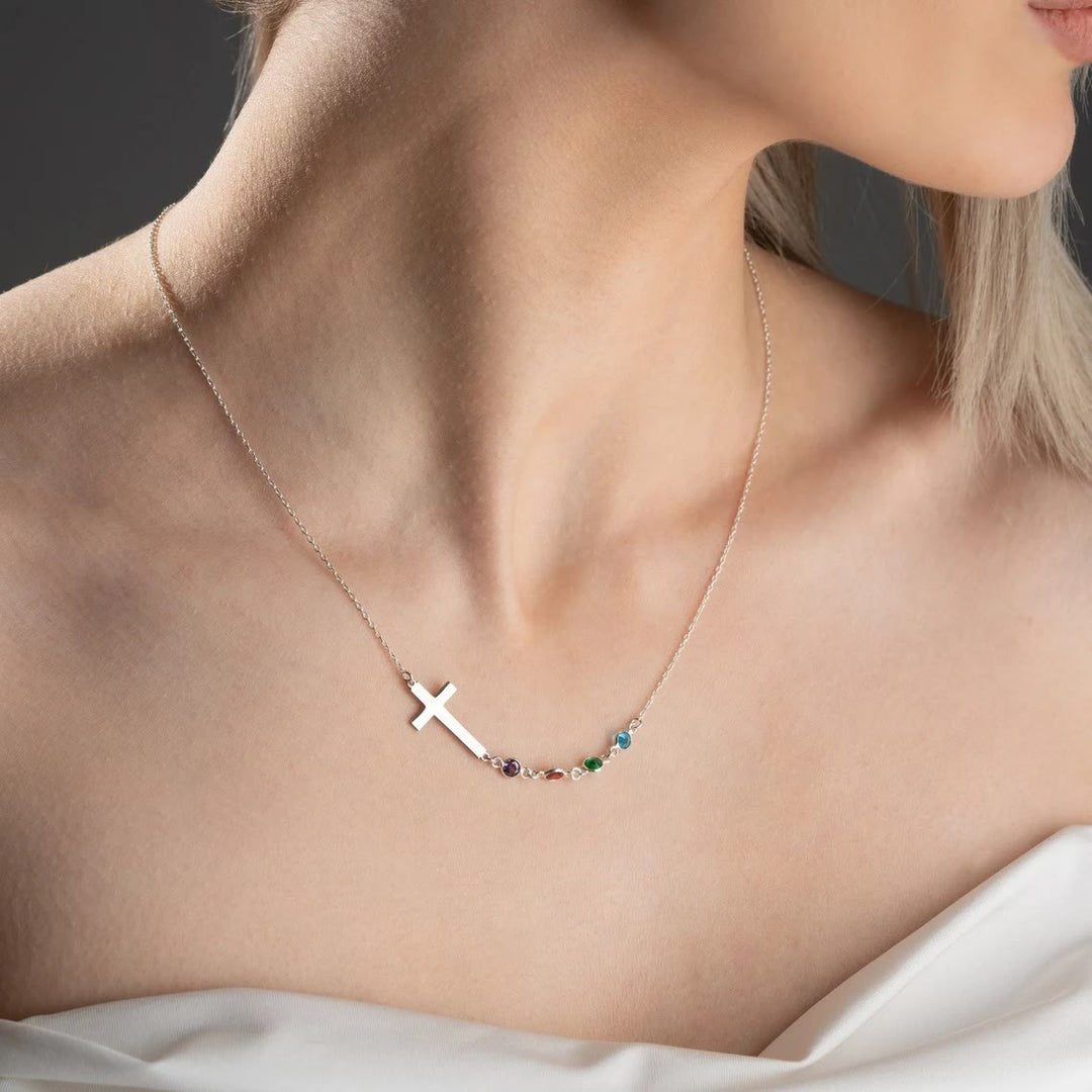 FREE Today: Biblical Birthstone Cross Necklace Religion Jewelry Gift