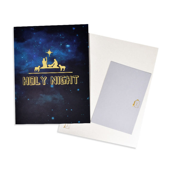 Holy Night Nativity 3d Paper Blessing Message Greeting Card