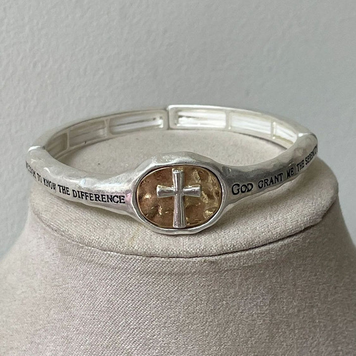 God's Gift Vintage Prayer Engraved Cross Bracelet