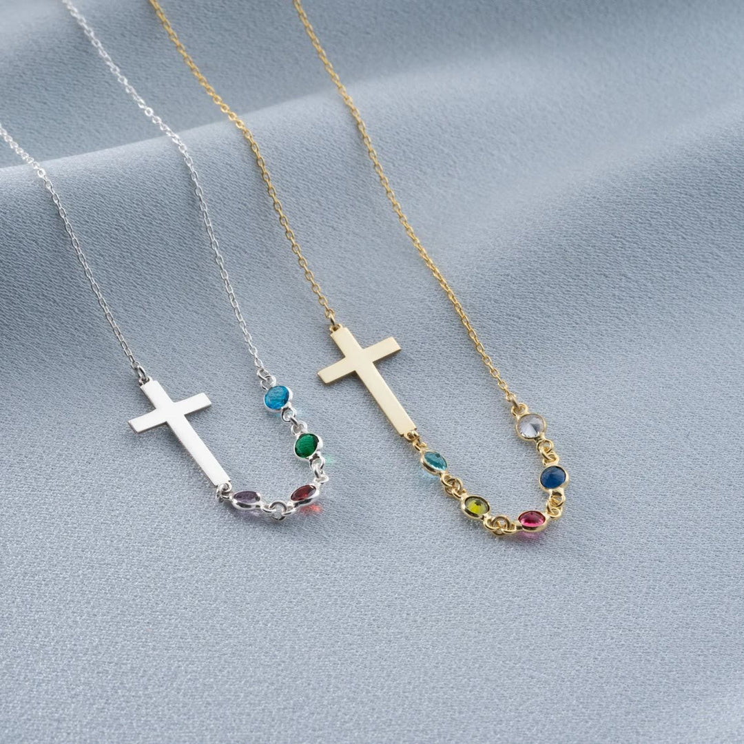 FREE Today: Biblical Birthstone Cross Necklace Religion Jewelry Gift