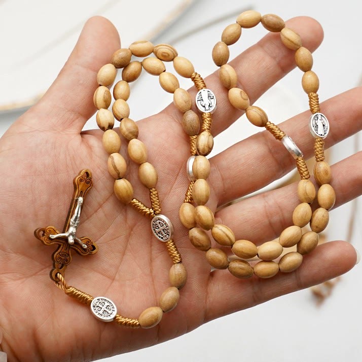 Handmade Olive Wood Beads Prayer Single Decade Rosary