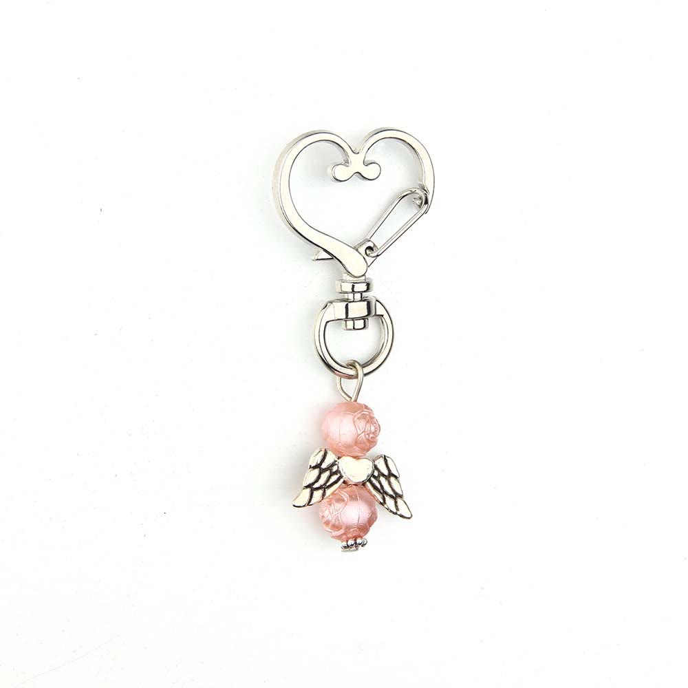 Christianartworkshop 6pcs/Set Angel Wing Pendant Heart Keychain