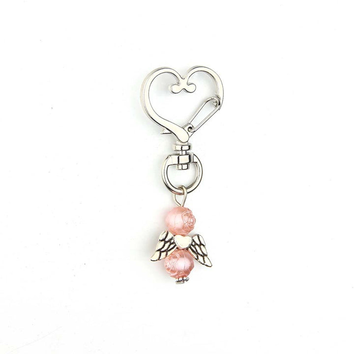 Christianartworkshop 6pcs/Set Angel Wing Pendant Heart Keychain