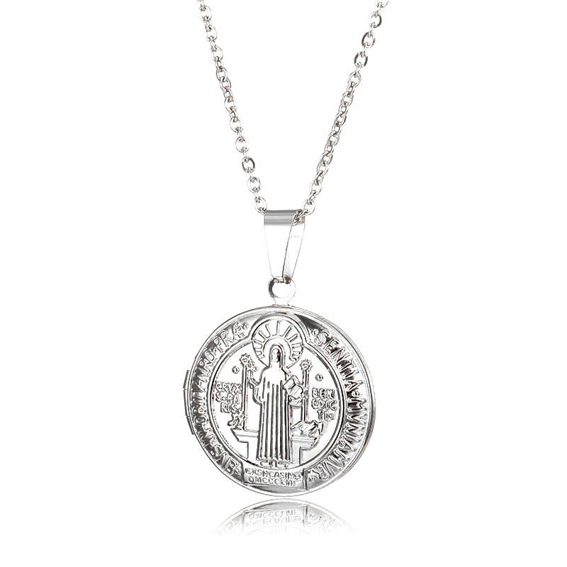 Christ Classic St. Benedict Pendant Titanium Necklace