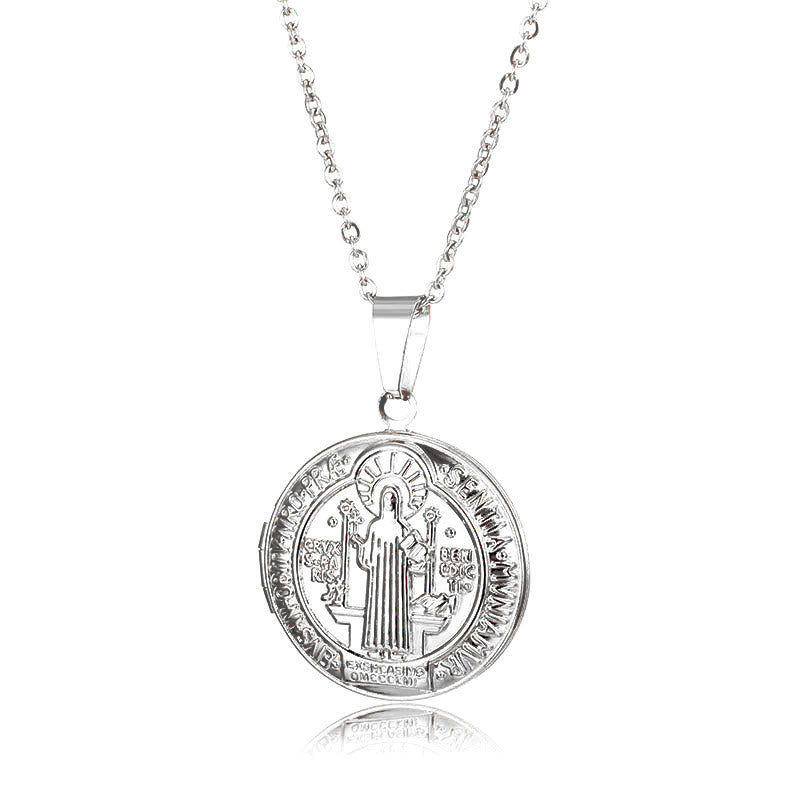 Discount Today: Christ Classic St. Benedict Pendant Titanium Necklace