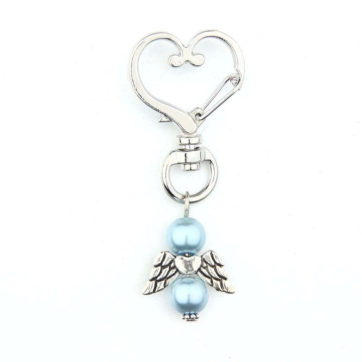 Christianartworkshop 6pcs/Set Angel Wing Pendant Heart Keychain