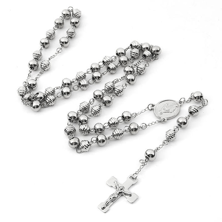 Jesus Cross Stainless Steel Beads Rosary