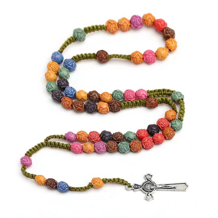 Discount Today: Multicolor Catholic Prayer Rose Beads Rosary