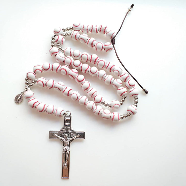 Hand Knit Basketball Spherical Beads Sports Prayer Rosary