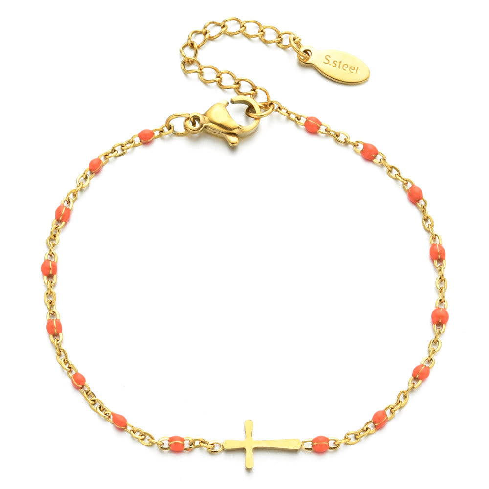 Delicate Minimalist Cross Bracelet