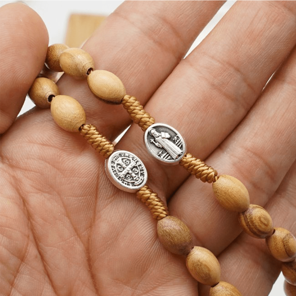 Handmade Olive Wood Beads Prayer Single Decade Rosary