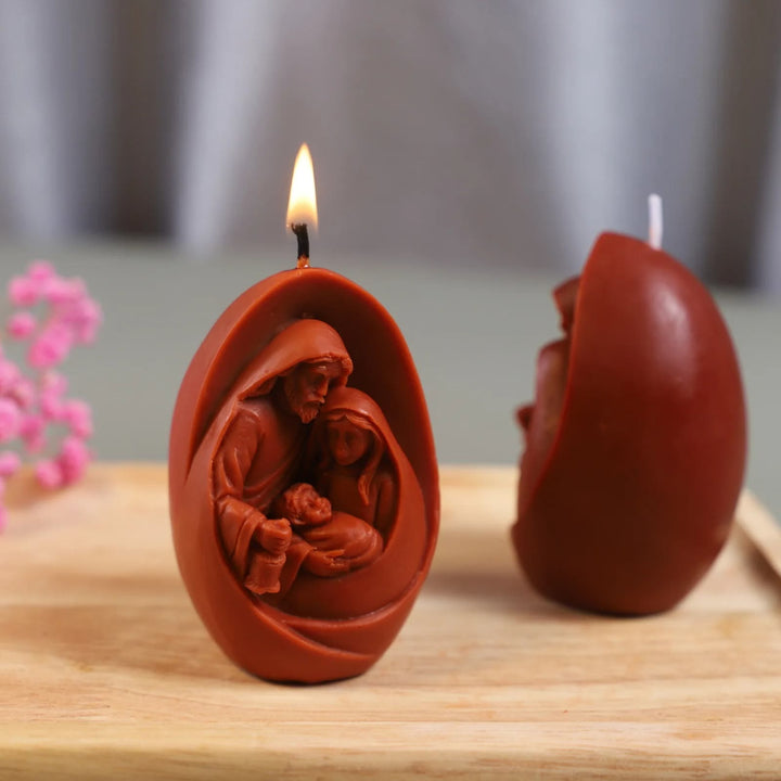 Handmade 3D Figurine Silicone Mould DIY Holy Family Candle Mold