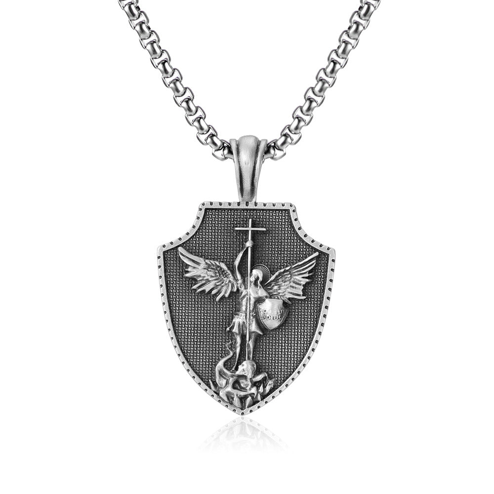 Archangel Saint Michael Shield Necklace