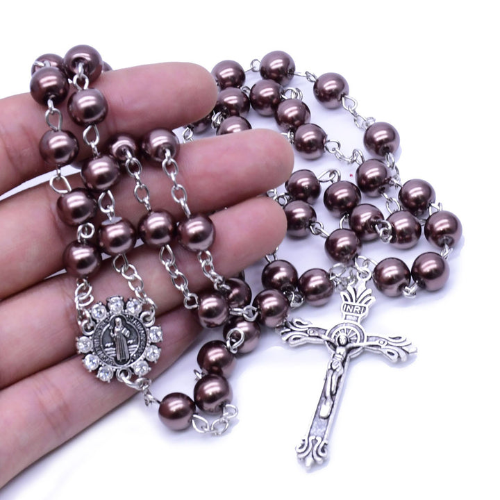 Brown Pearl Catholic Blessing Rosary