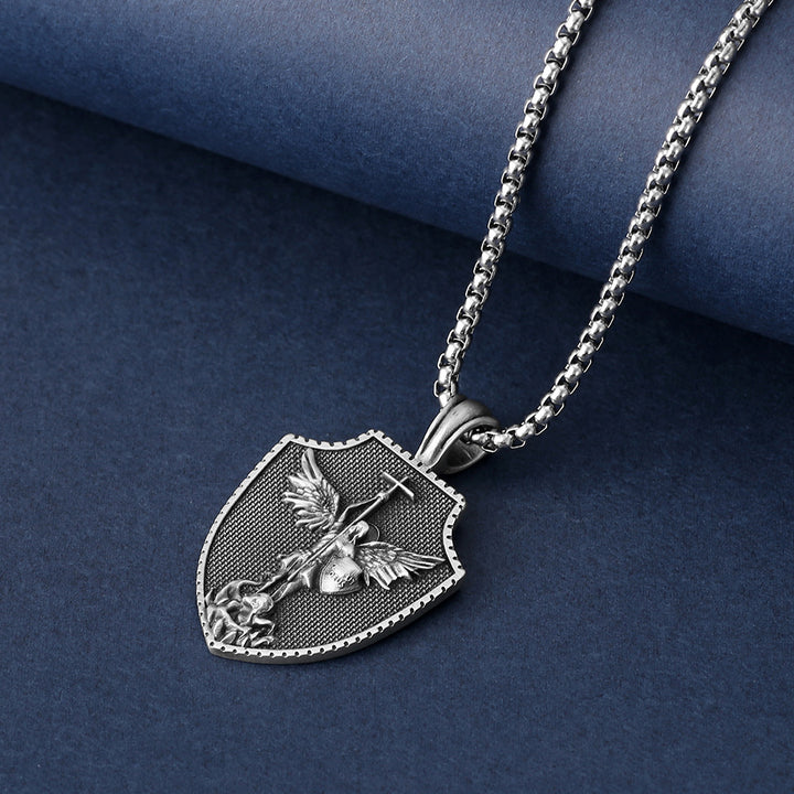 Archangel Saint Michael Shield Necklace