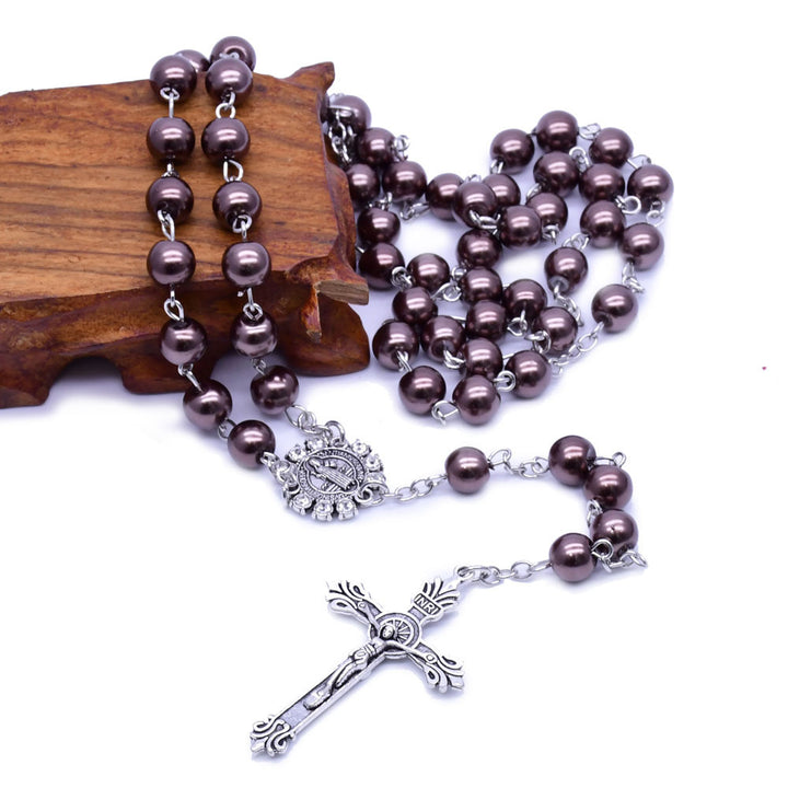 Brown Pearl Catholic Blessing Rosary
